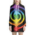 Seven Chakras Rainbow Of Life Print Pullover Hoodie Dress