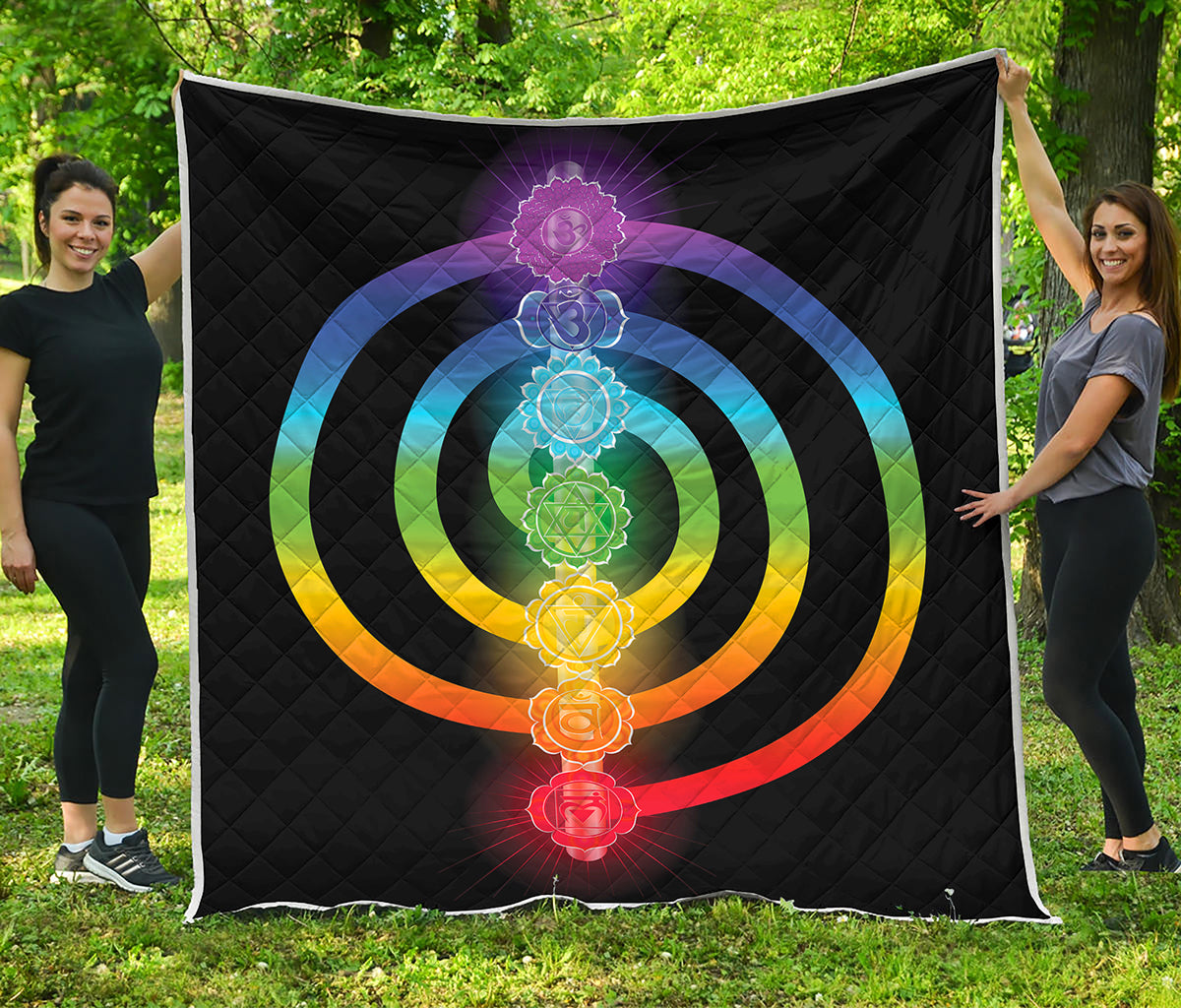 Seven Chakras Rainbow Of Life Print Quilt