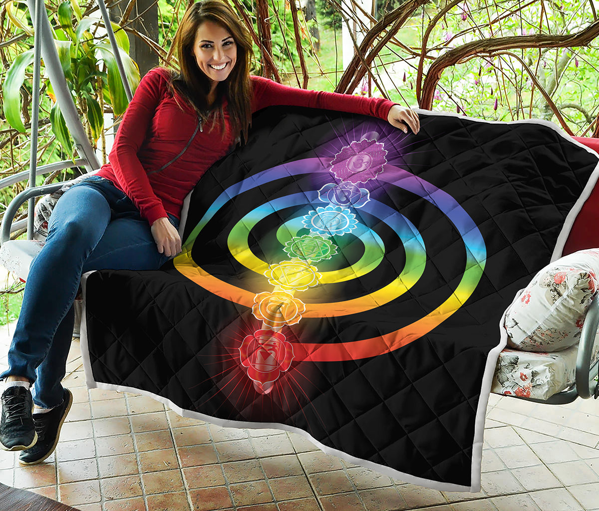 Seven Chakras Rainbow Of Life Print Quilt