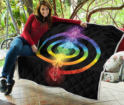 Seven Chakras Rainbow Of Life Print Quilt