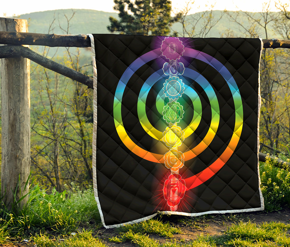 Seven Chakras Rainbow Of Life Print Quilt