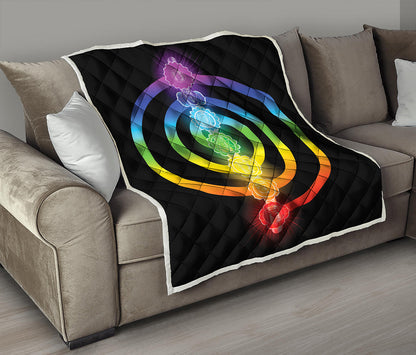 Seven Chakras Rainbow Of Life Print Quilt