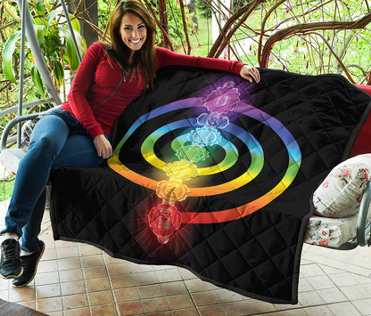 Seven Chakras Rainbow Of Life Print Quilt