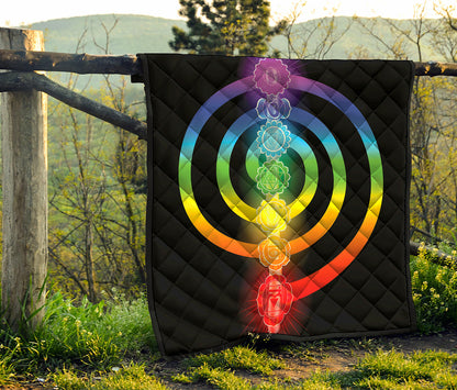 Seven Chakras Rainbow Of Life Print Quilt