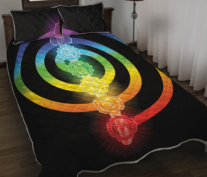Seven Chakras Rainbow Of Life Print Quilt Bed Set