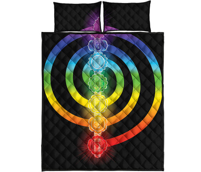 Seven Chakras Rainbow Of Life Print Quilt Bed Set