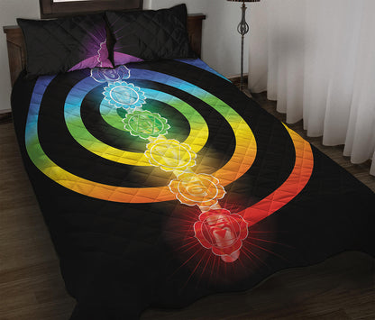 Seven Chakras Rainbow Of Life Print Quilt Bed Set