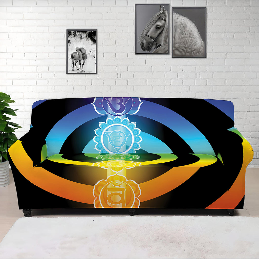 Seven Chakras Rainbow Of Life Print Sofa Cover