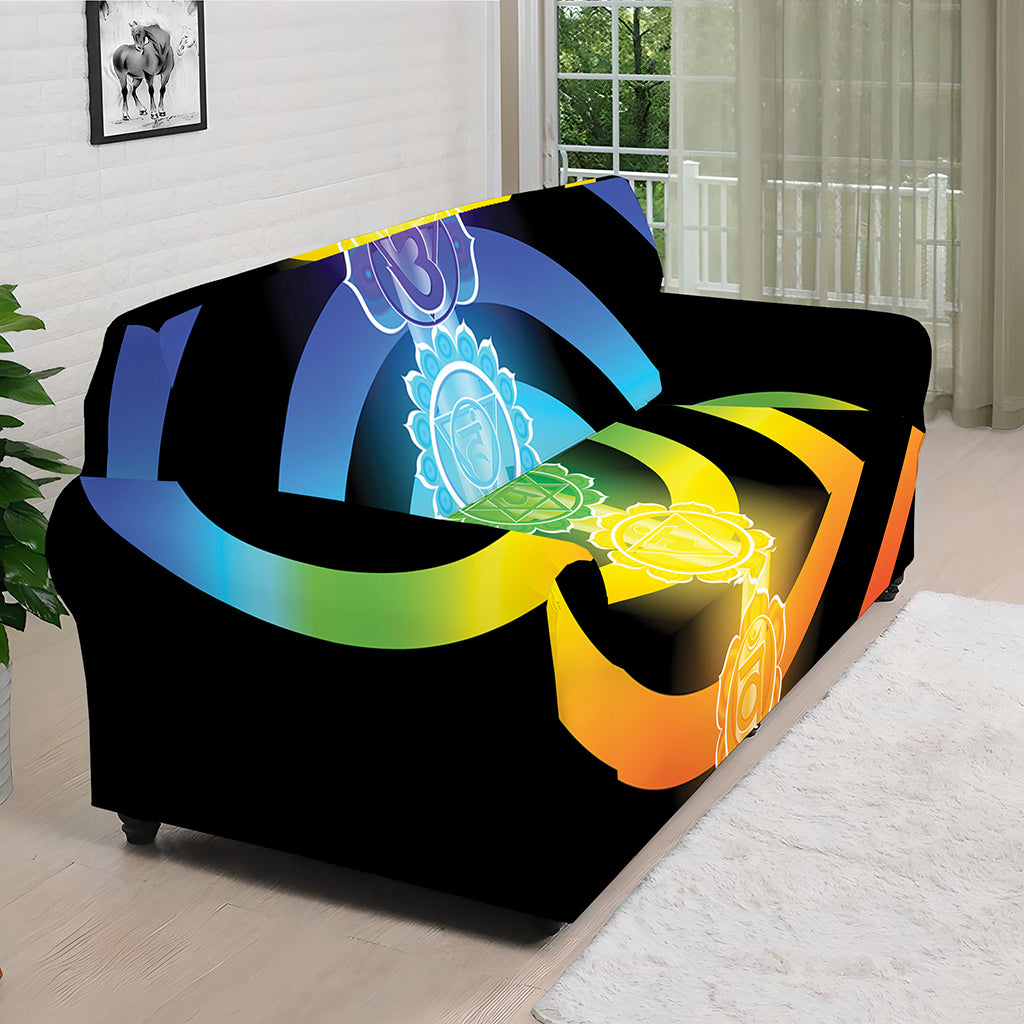 Seven Chakras Rainbow Of Life Print Sofa Cover