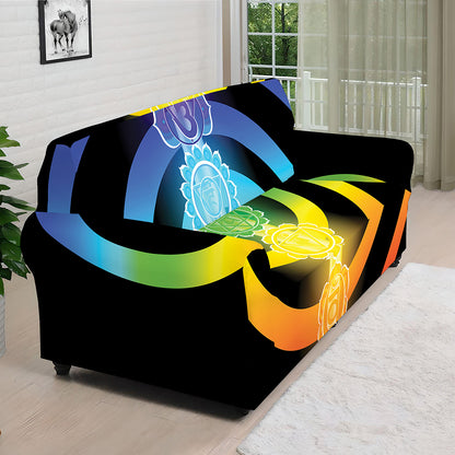 Seven Chakras Rainbow Of Life Print Sofa Cover