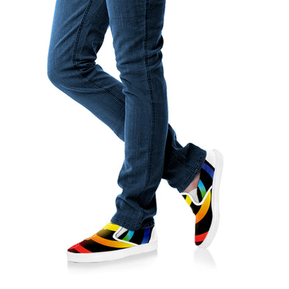 Seven Chakras Rainbow Of Life Print White Slip On Shoes