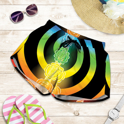 Seven Chakras Rainbow Of Life Print Women's Shorts