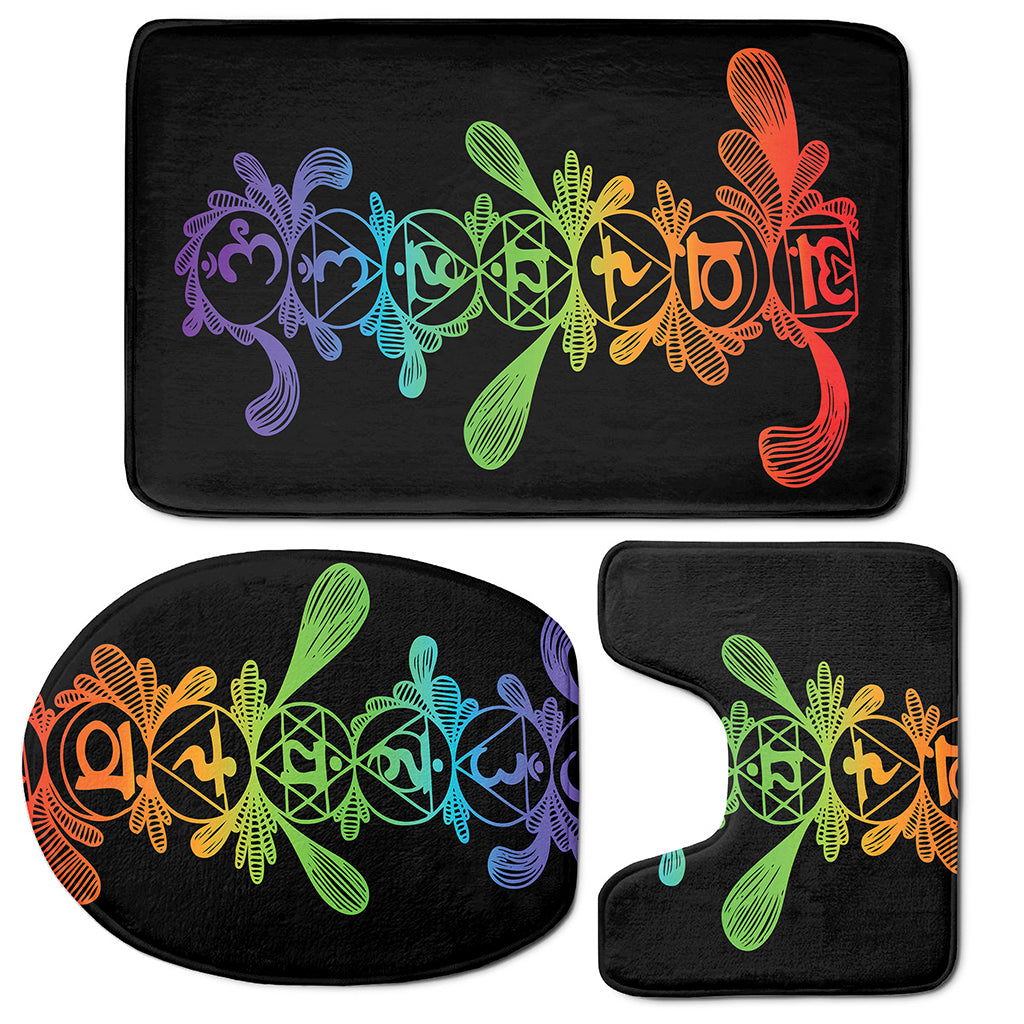 Seven Spiritual Chakras Print 3 Piece Bath Mat Set