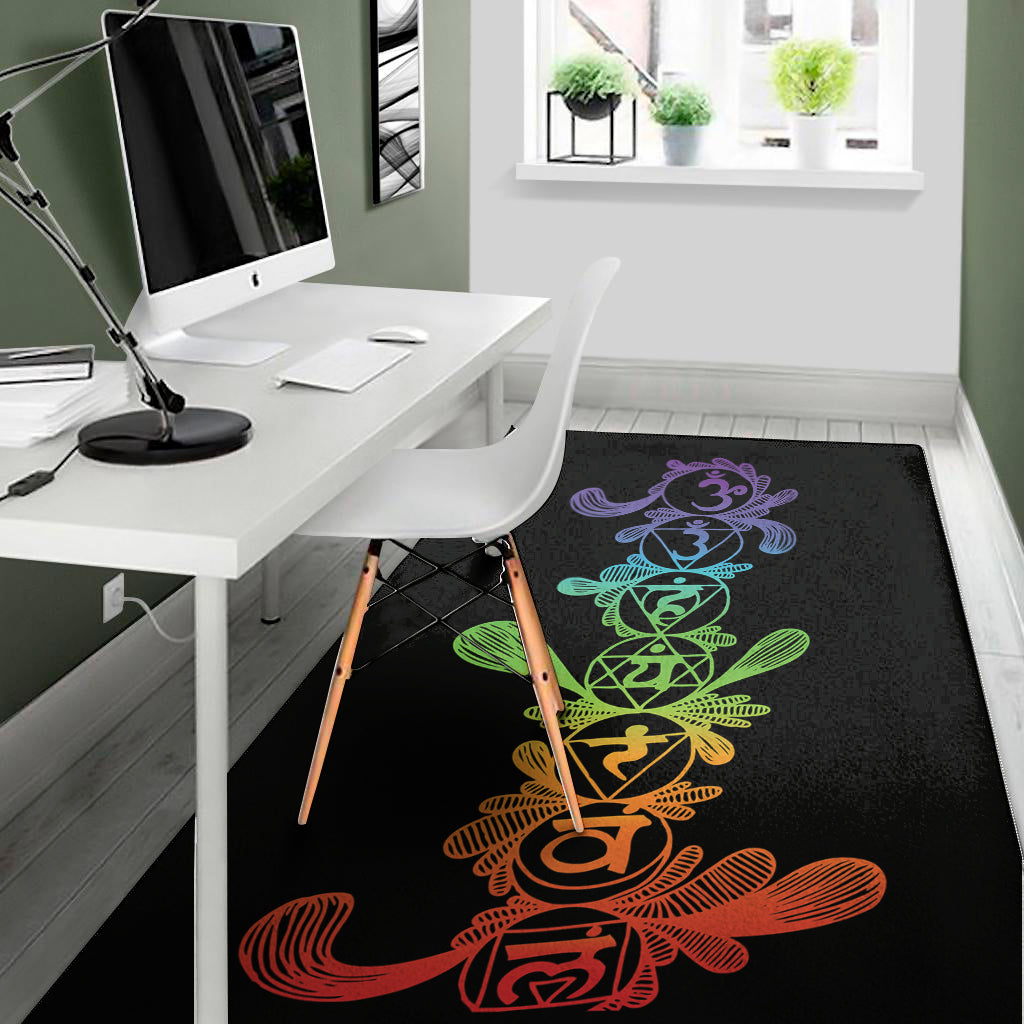 Seven Spiritual Chakras Print Area Rug