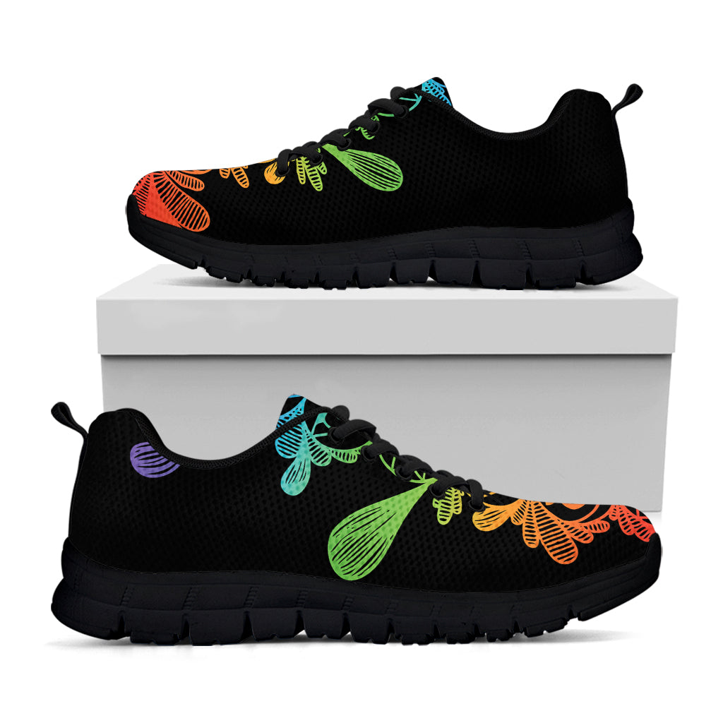 Seven Spiritual Chakras Print Black Sneakers