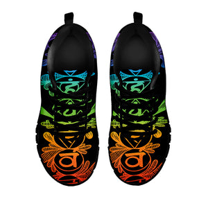 Seven Spiritual Chakras Print Black Sneakers