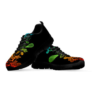 Seven Spiritual Chakras Print Black Sneakers