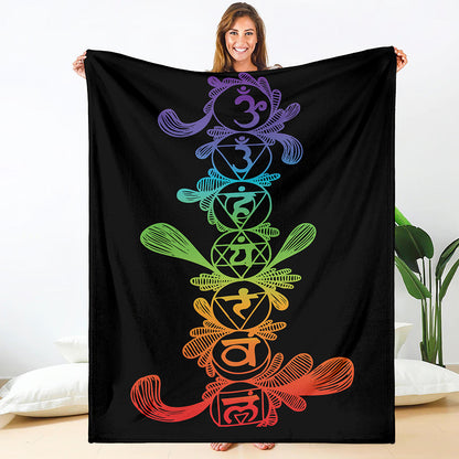 Seven Spiritual Chakras Print Blanket
