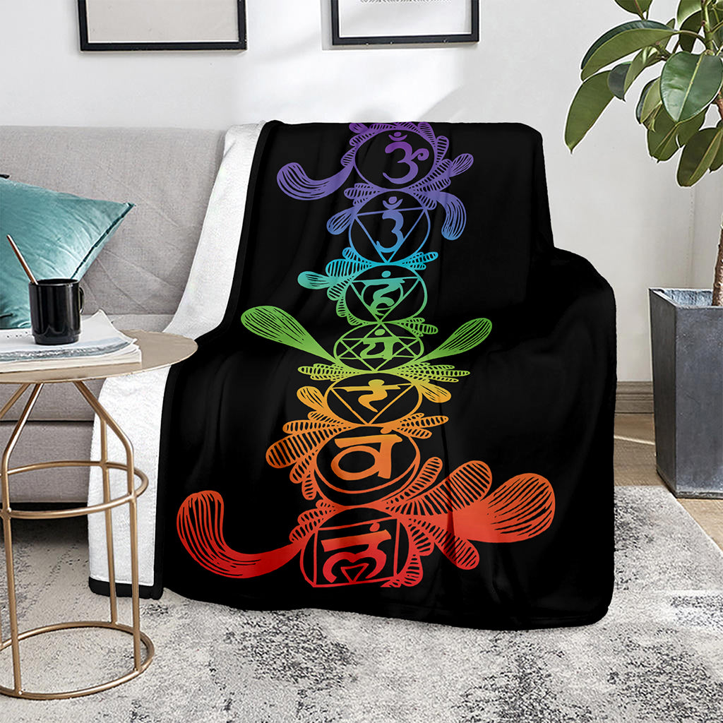 Seven Spiritual Chakras Print Blanket