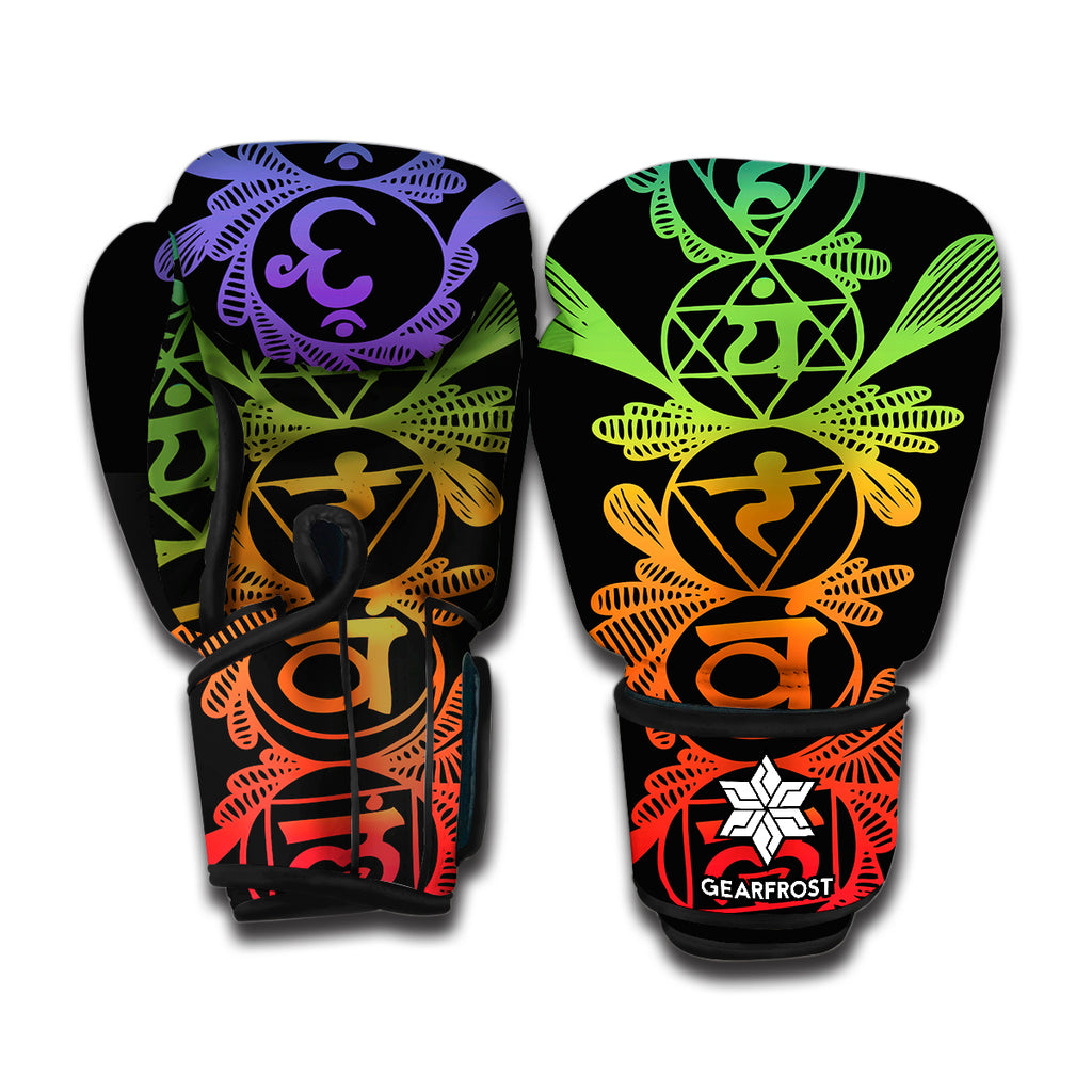 Seven Spiritual Chakras Print Boxing Gloves