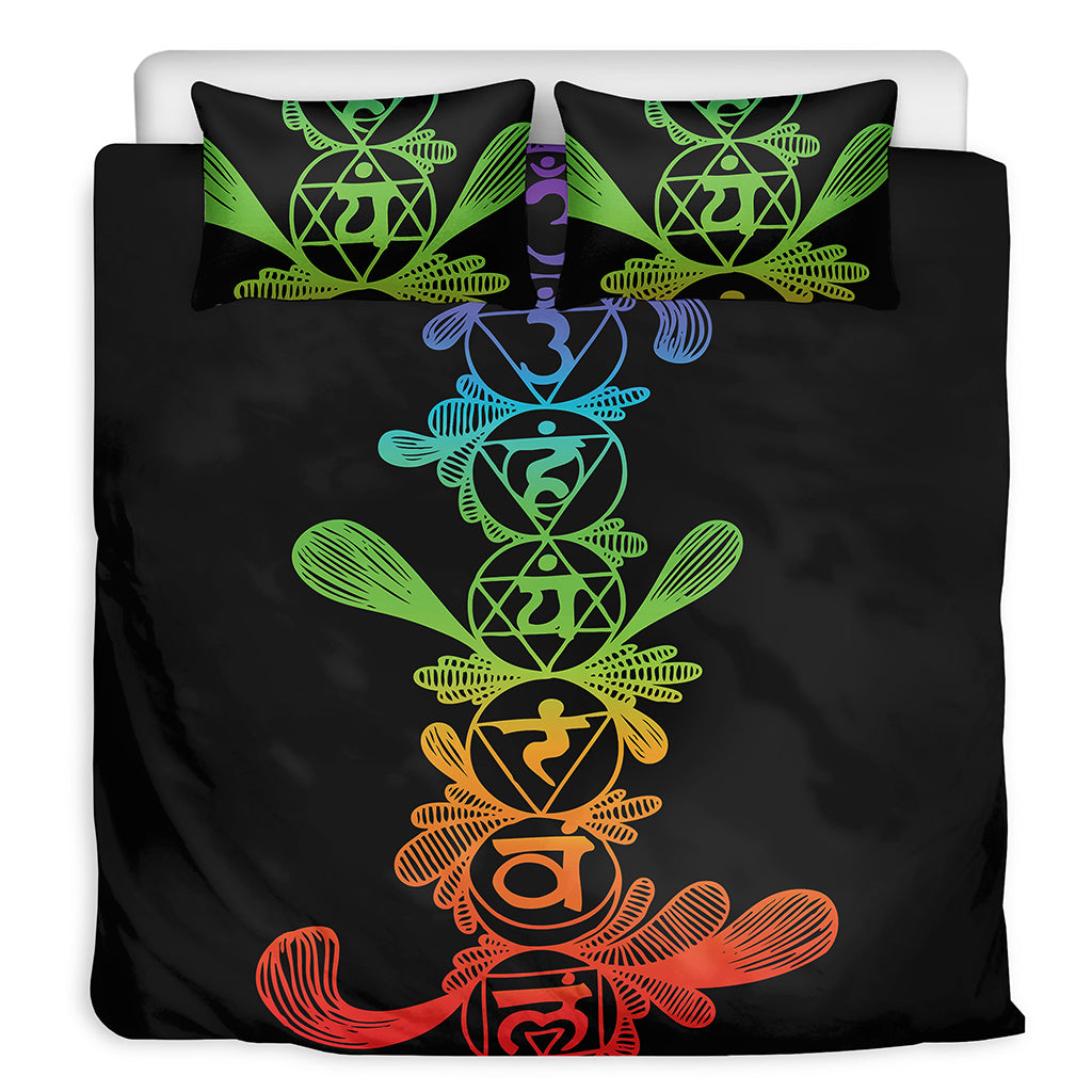 Seven Spiritual Chakras Print Duvet Cover Bedding Set