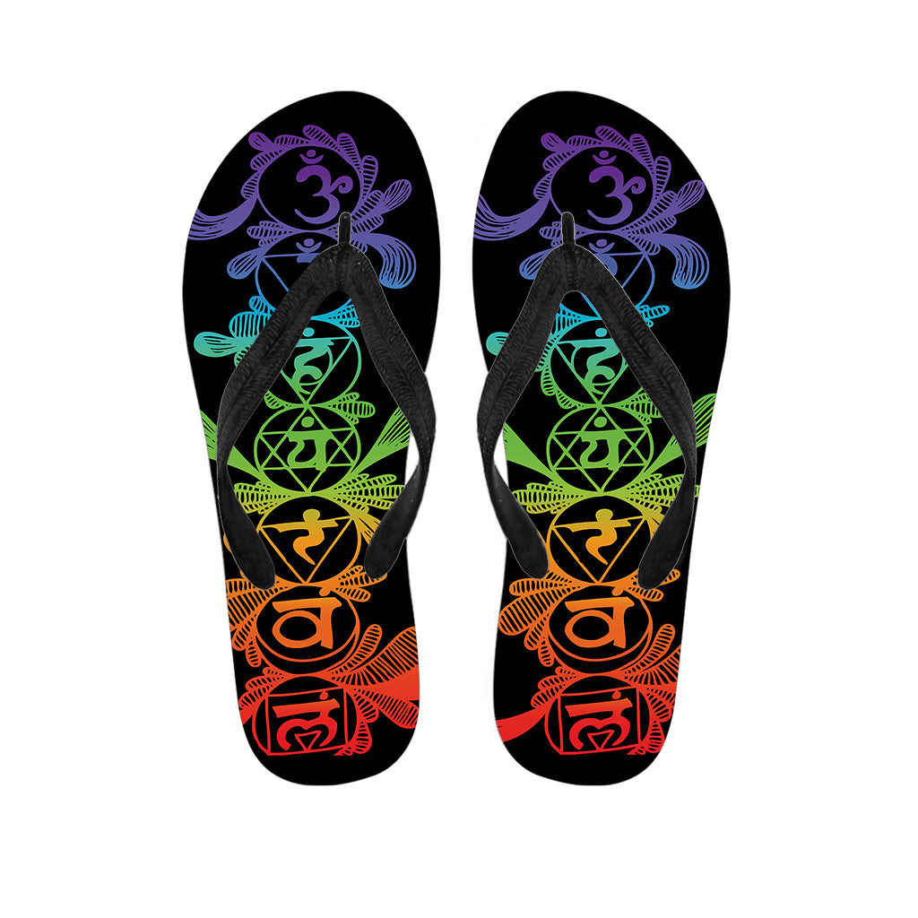 Seven Spiritual Chakras Print Flip Flops