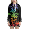 Seven Spiritual Chakras Print Pullover Hoodie Dress