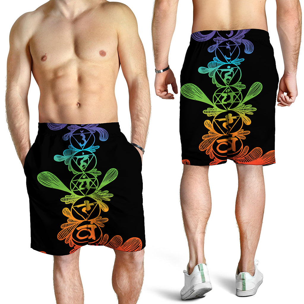 Seven Spiritual Chakras Print Men's Shorts