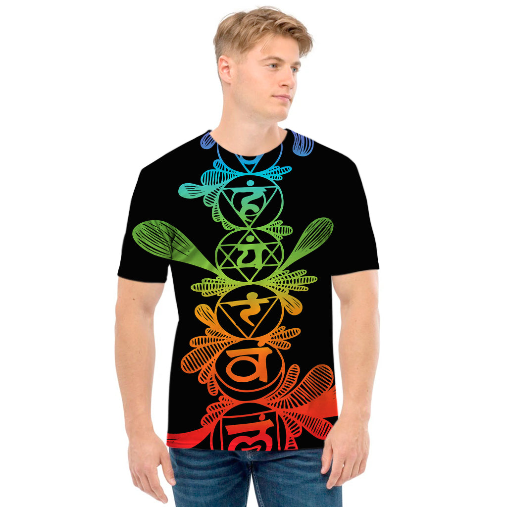 Seven Spiritual Chakras Print Men's T-Shirt