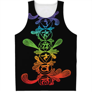 Seven Spiritual Chakras Print Men's Tank Top