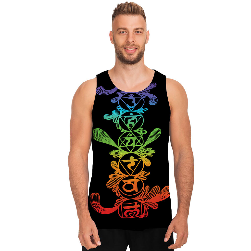 Seven Spiritual Chakras Print Men's Tank Top