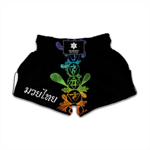 Seven Spiritual Chakras Print Muay Thai Boxing Shorts