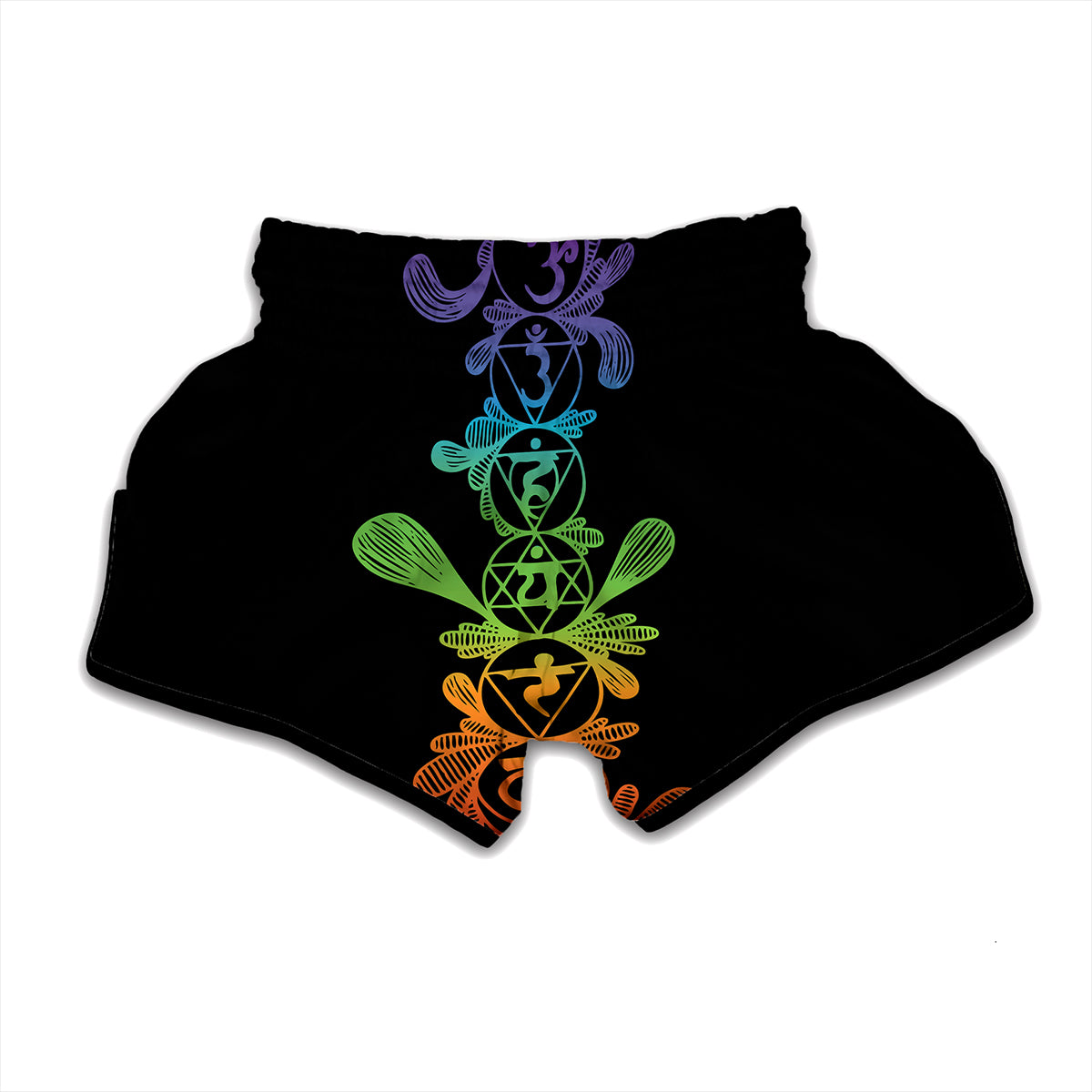 Seven Spiritual Chakras Print Muay Thai Boxing Shorts