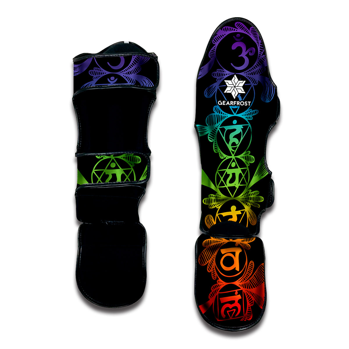 Seven Spiritual Chakras Print Muay Thai Shin Guard