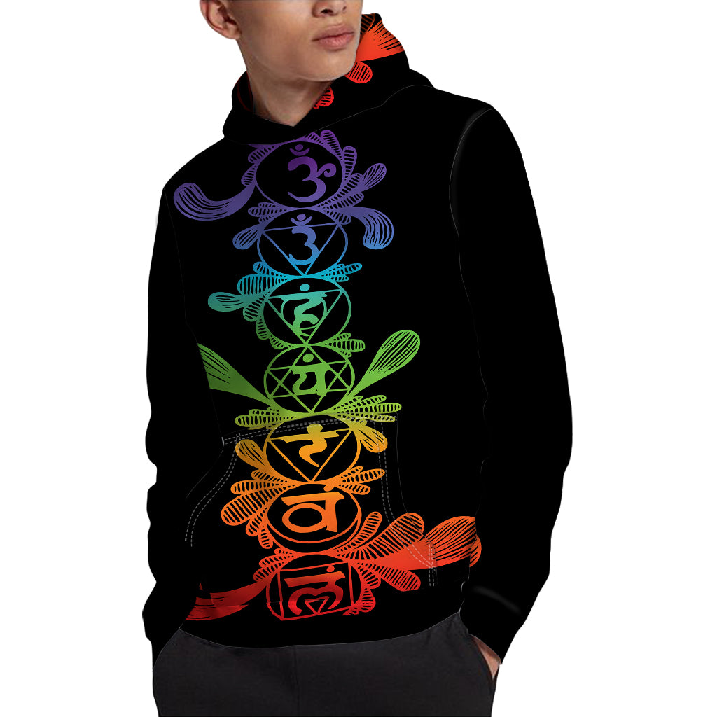 Seven Spiritual Chakras Print Pullover Hoodie