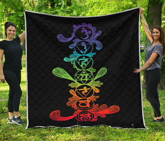 Seven Spiritual Chakras Print Quilt