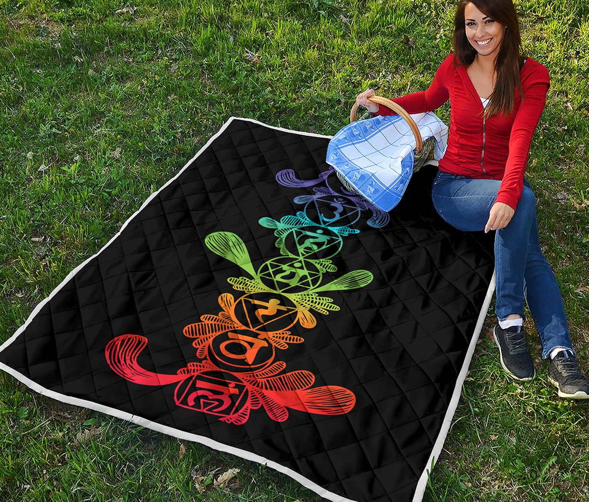 Seven Spiritual Chakras Print Quilt