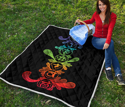 Seven Spiritual Chakras Print Quilt