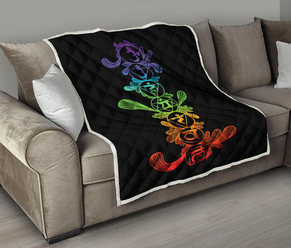 Seven Spiritual Chakras Print Quilt