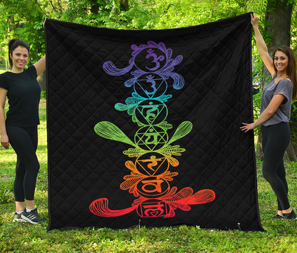 Seven Spiritual Chakras Print Quilt