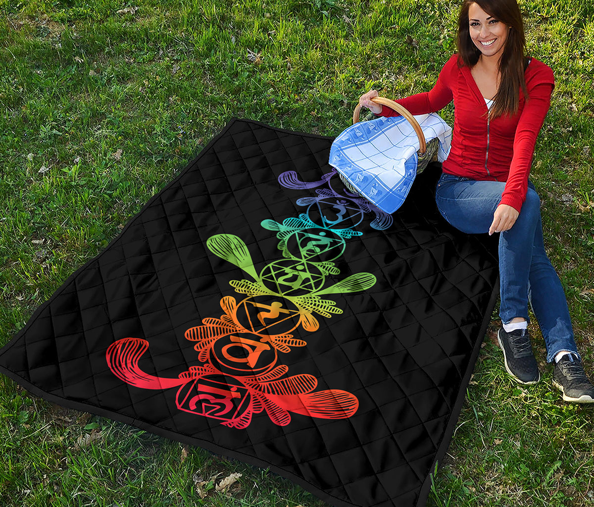 Seven Spiritual Chakras Print Quilt