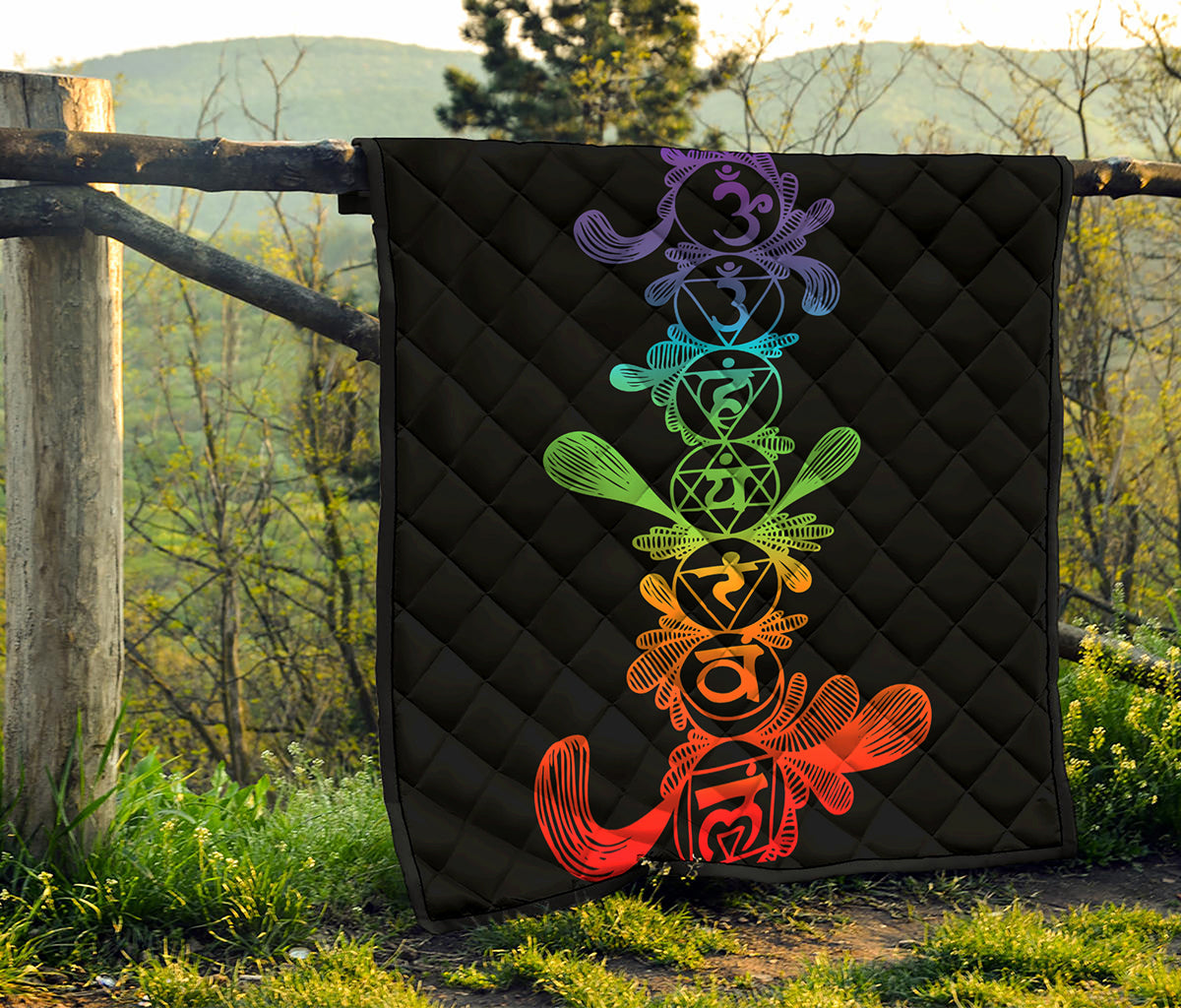 Seven Spiritual Chakras Print Quilt