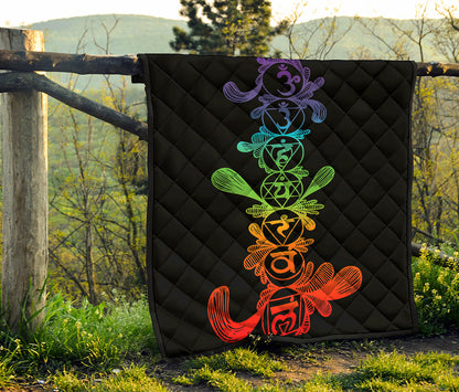 Seven Spiritual Chakras Print Quilt