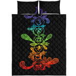 Seven Spiritual Chakras Print Quilt Bed Set