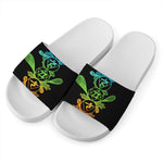 Seven Spiritual Chakras Print White Slide Sandals