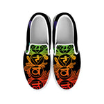 Seven Spiritual Chakras Print White Slip On Shoes