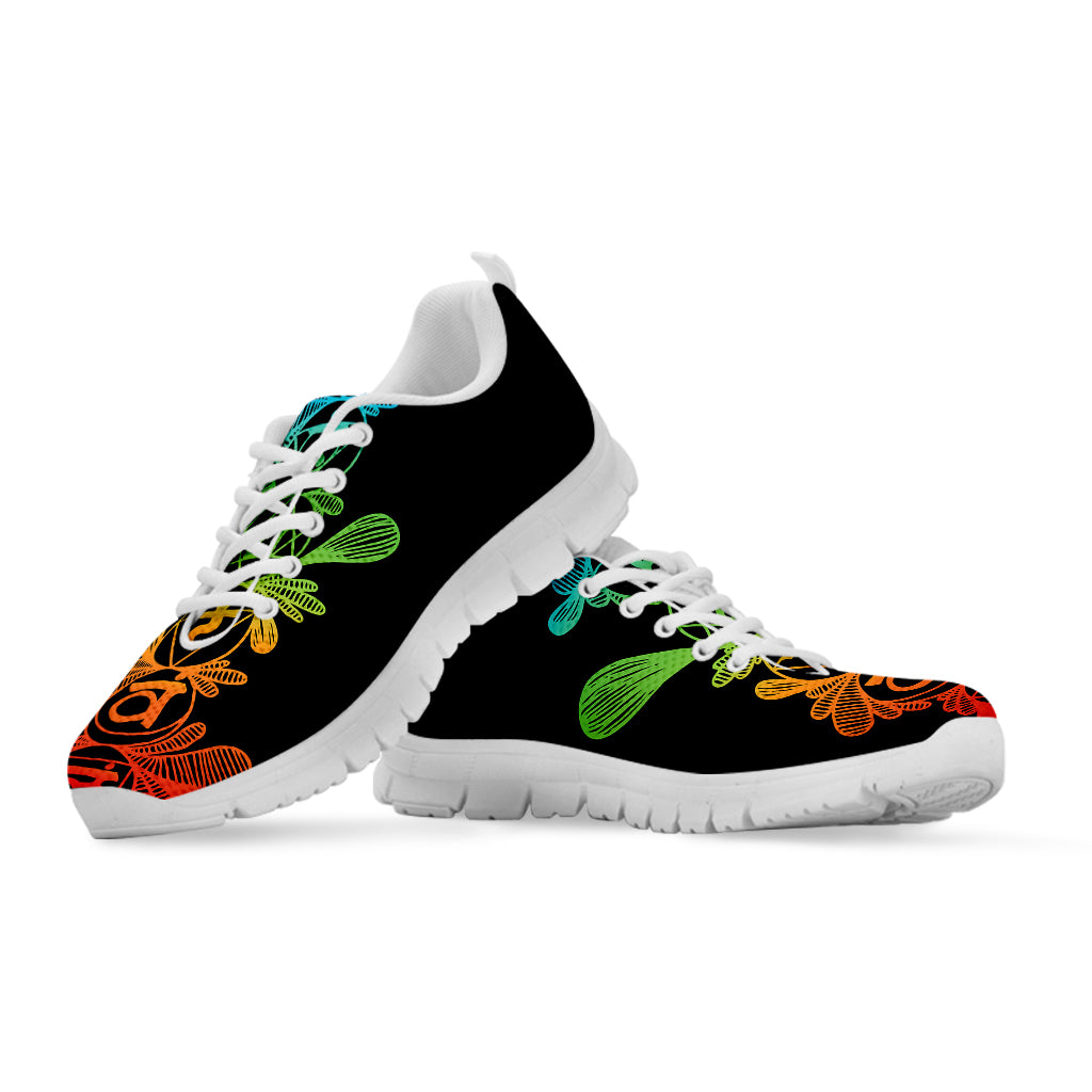 Seven Spiritual Chakras Print White Sneakers