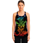 Seven Spiritual Chakras Print Women's Racerback Tank Top
