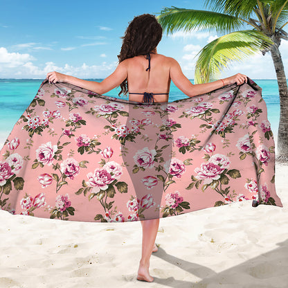 Shabby Chic Vintage Floral Print Beach Sarong Wrap