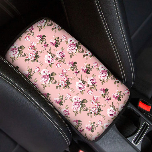 Shabby Chic Vintage Floral Print Car Center Console Cover